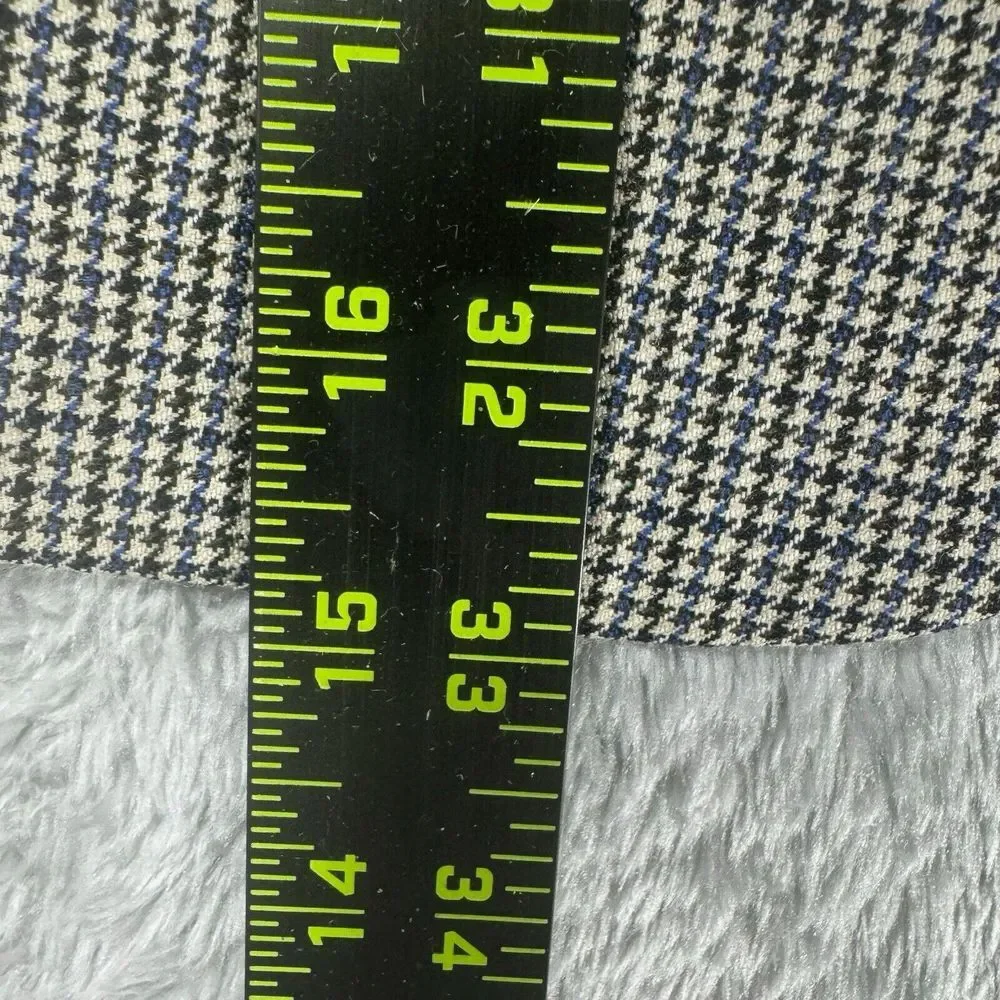 Stafford Sport Coat 46R‎ Merino Wool Houndstooth Two Button Classic Fit Blazer